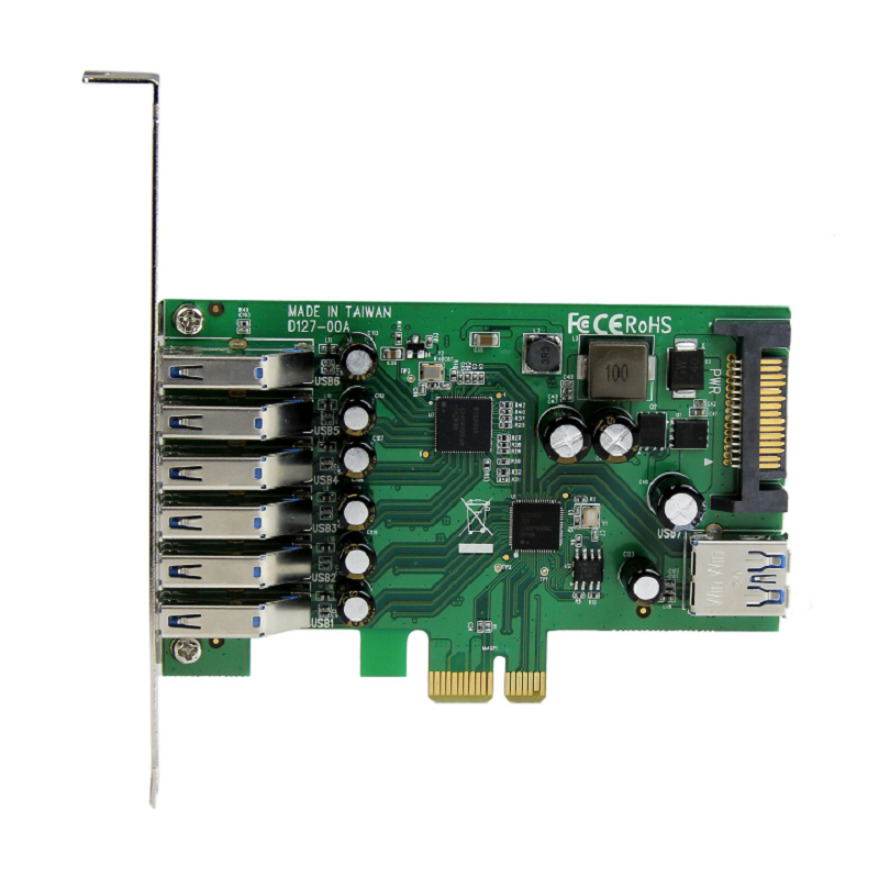 StarTech PEXUSB3S7 7-Port PCI Express USB 3.0 Card - Standard and Low-Profile Design