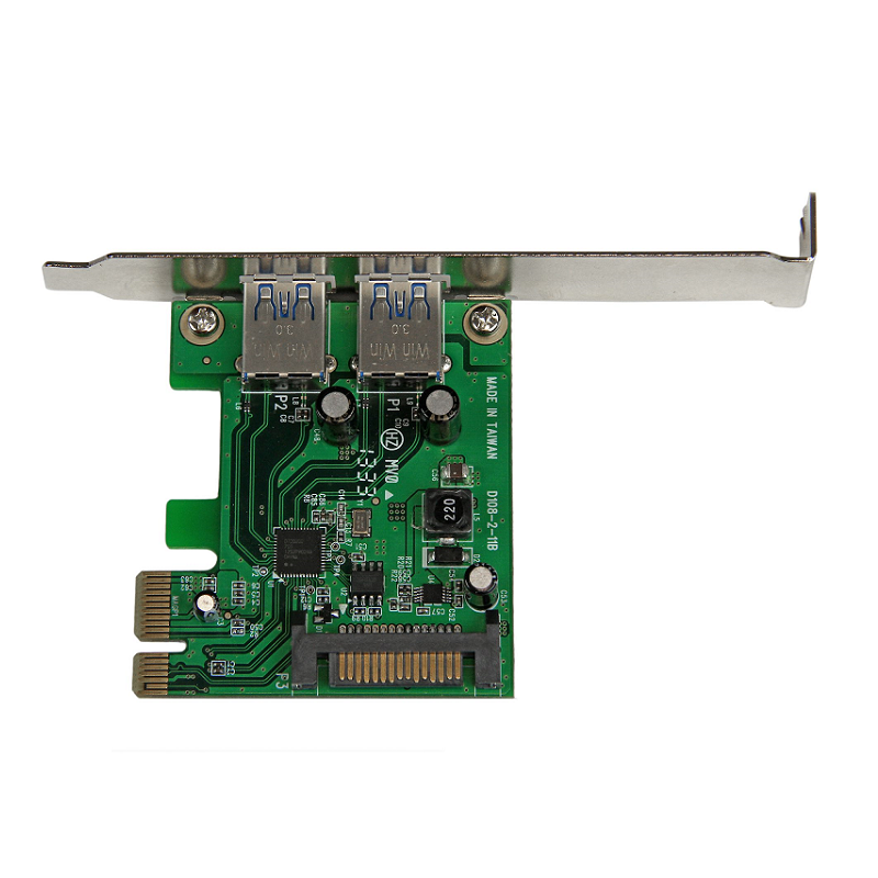 StarTech PEXUSB3S24 2 Port PCIe SuperSpeed USB 3.0 Card Adapter w/UASP - SATA Poer