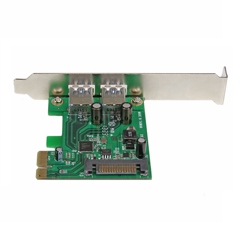 StarTech PEXUSB3S24 2 Port PCIe SuperSpeed USB 3.0 Card Adapter w/UASP - SATA Poer