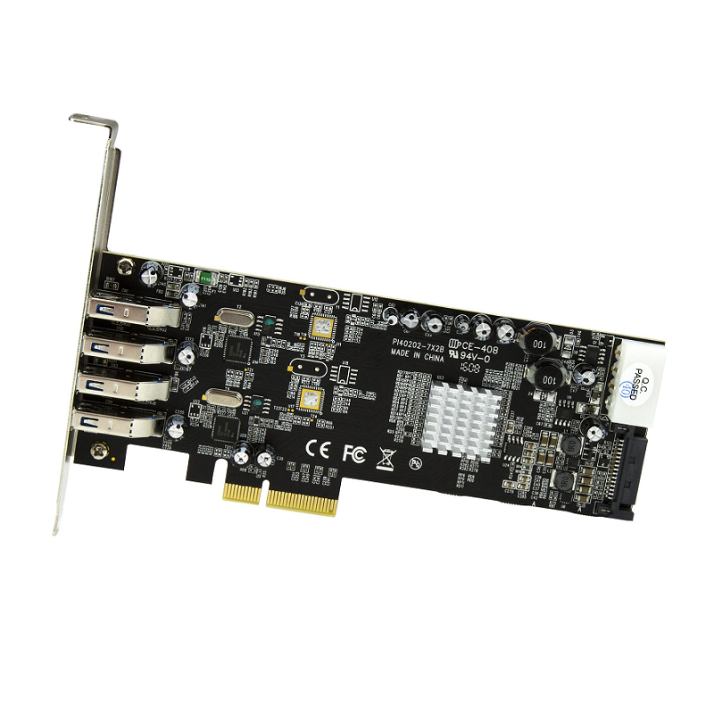 StarTech PEXUSB3S42V 4 Port PCIe SuperSpeed USB 3.0 Card Adapter w/2 5Gbps Channels