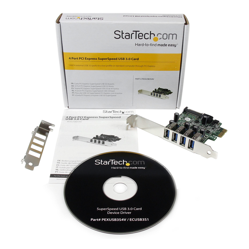StarTech PEXUSB3S4V 4 Port PCIe SuperSpeed USB 3.0 Controller Card Adapter