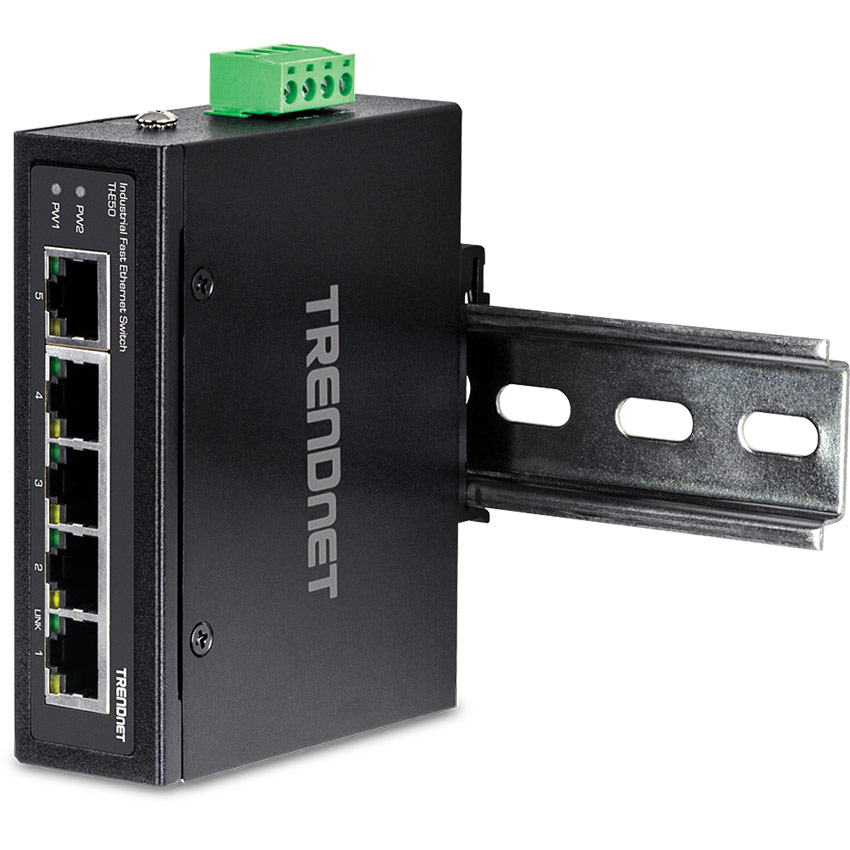 TRENDnet TI-E50 5-Port Industrial Fast Ethernet DIN-Rail Switch