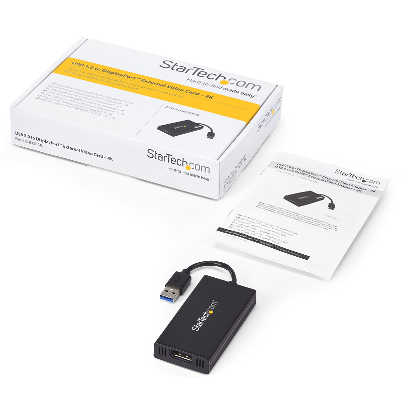 StarTech USB32DP4K USB 3.0 to DisplayPort Adapter - DisplayLink Certified - 4K 30Hz