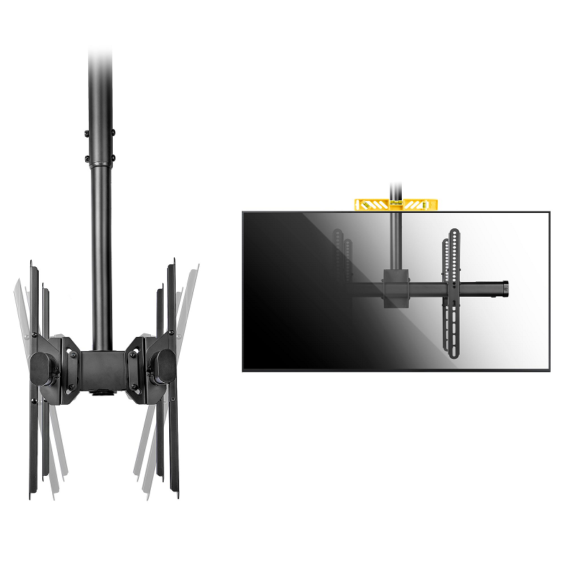 StarTech FPCEILBTB Dual TV Ceiling Mount Back-to-Back Heavy Duty Hanging Dual Screen Mount