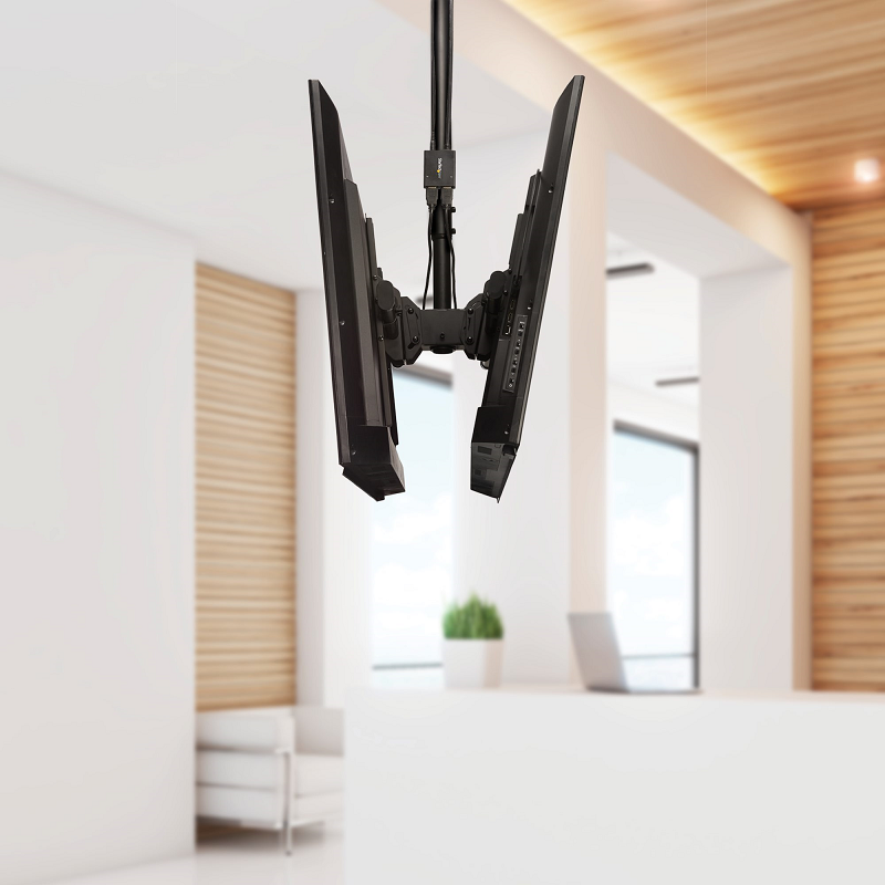 StarTech FPCEILBTB Dual TV Ceiling Mount Back-to-Back Heavy Duty Hanging Dual Screen Mount