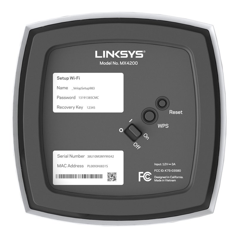 Linksys MX4200-UK Velop Whole Home Intelligent Mesh WiFi 6 System Tri-Band 1PK