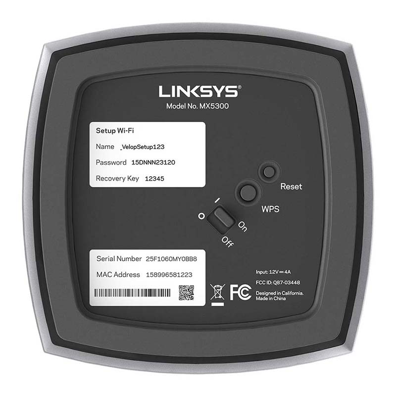 Linksys MX5300-UK Velop Whole Home Intelligent Mesh WiFi 6 System Tri-Band 1PK