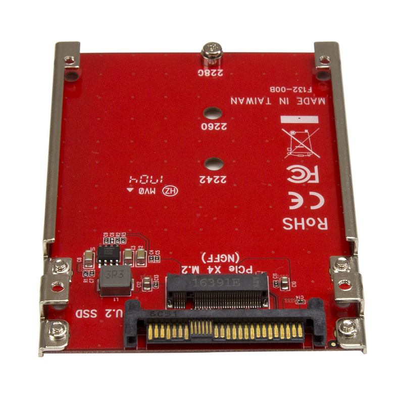 StarTech U2M2E125 M.2 to U.2 Adapter - (SFF-8639) Host Adapter - Red