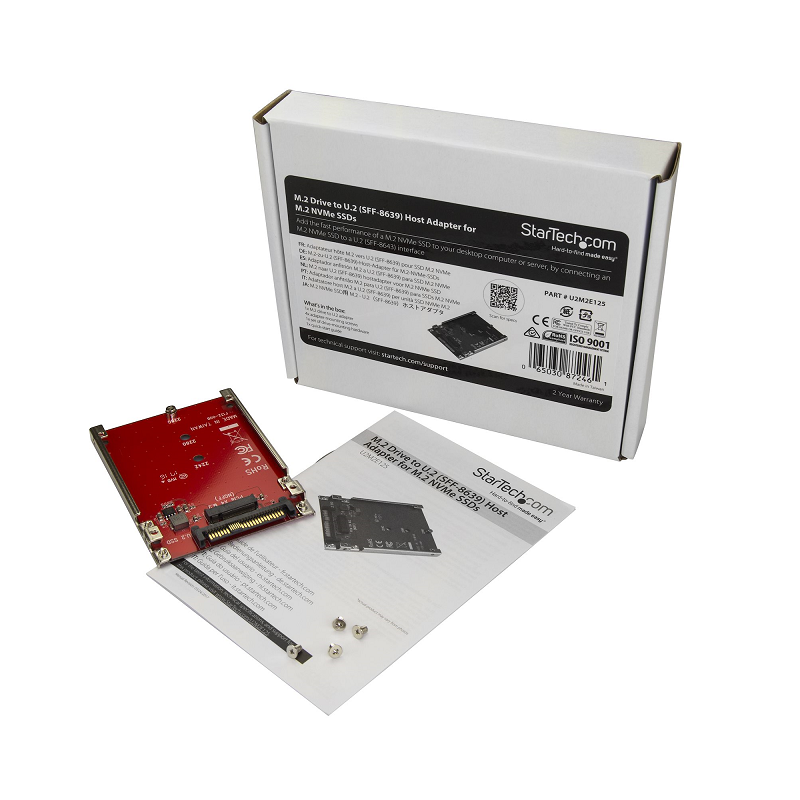 StarTech U2M2E125 M.2 to U.2 Adapter - (SFF-8639) Host Adapter - Red