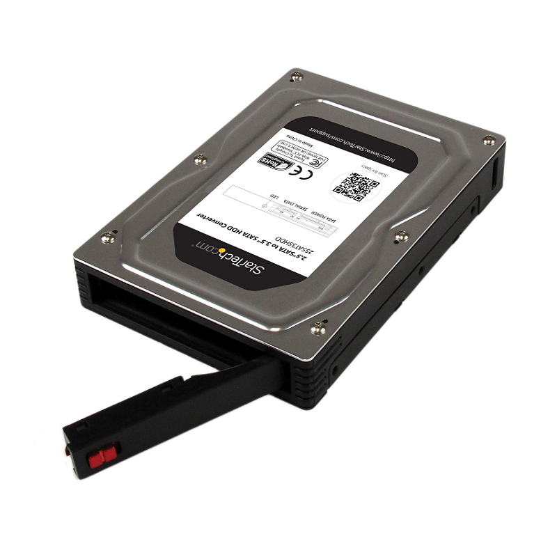 StarTech 25SAT35HDD 2.5 inch to 3.5 inch SATA Aluminum Hard Drive Adapter Enclosure w/SSD / HDD
