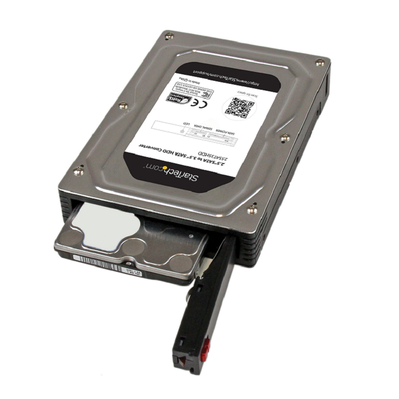 StarTech 25SAT35HDD 2.5 inch to 3.5 inch SATA Aluminum Hard Drive Adapter Enclosure w/SSD / HDD