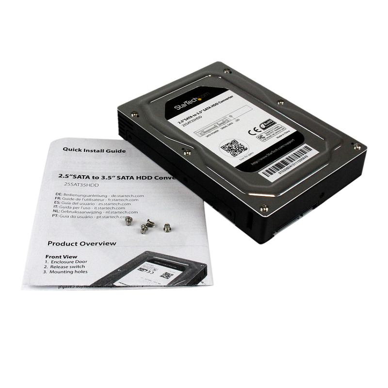 StarTech 25SAT35HDD 2.5 inch to 3.5 inch SATA Aluminum Hard Drive Adapter Enclosure w/SSD / HDD