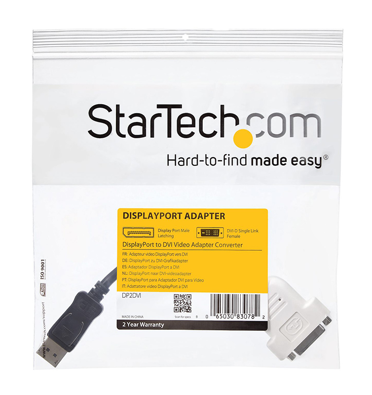 StarTech 10cm DisplayPort to DVI Video Adapter Converter
