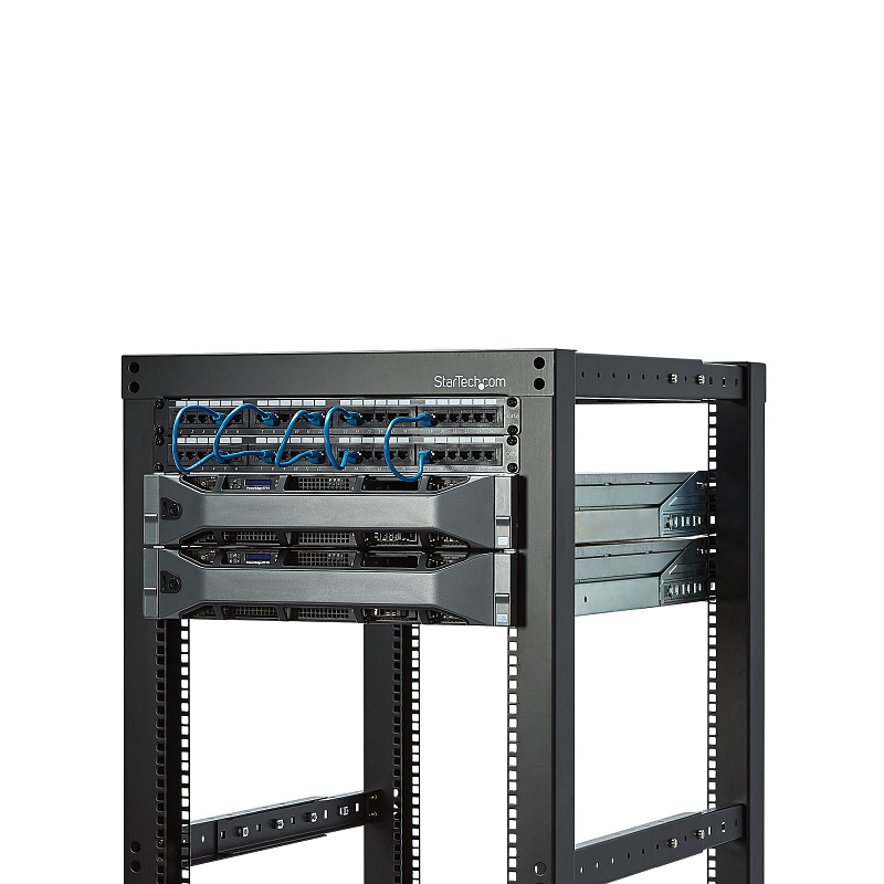 StarTech 4POSTRACK25 25U Adjustable Depth 4 Post Open Frame Server Rack Cabinet