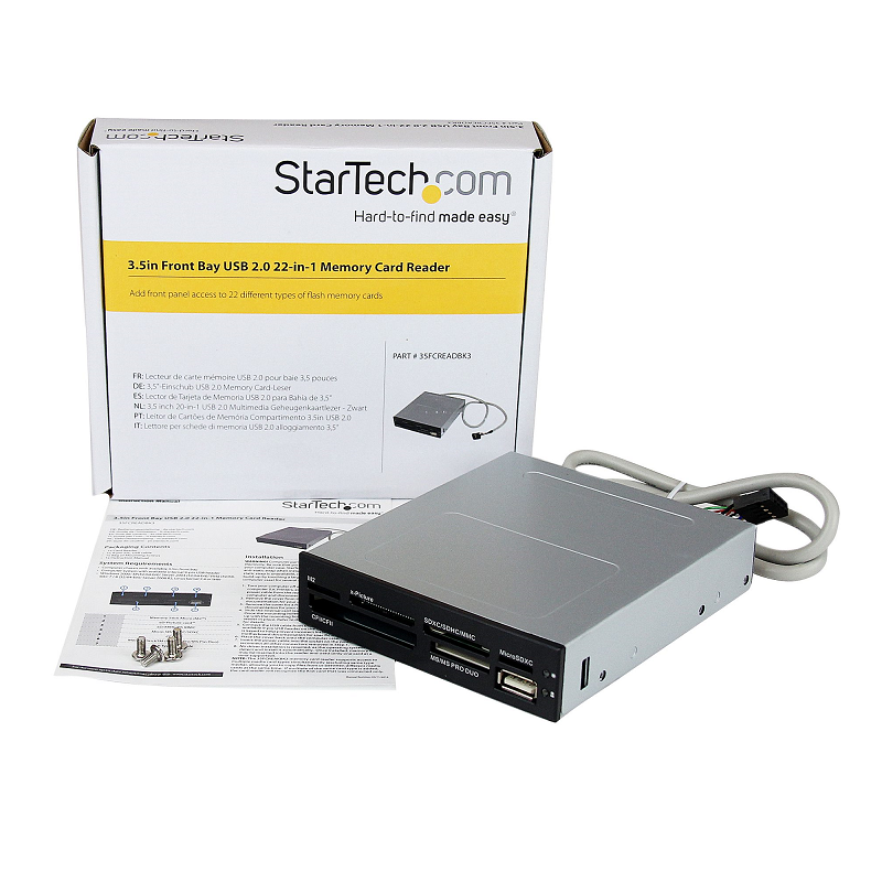 StarTech 35FCREADBK3 3.5 inch Front Bay USB 2.0 Card Reader/Writer