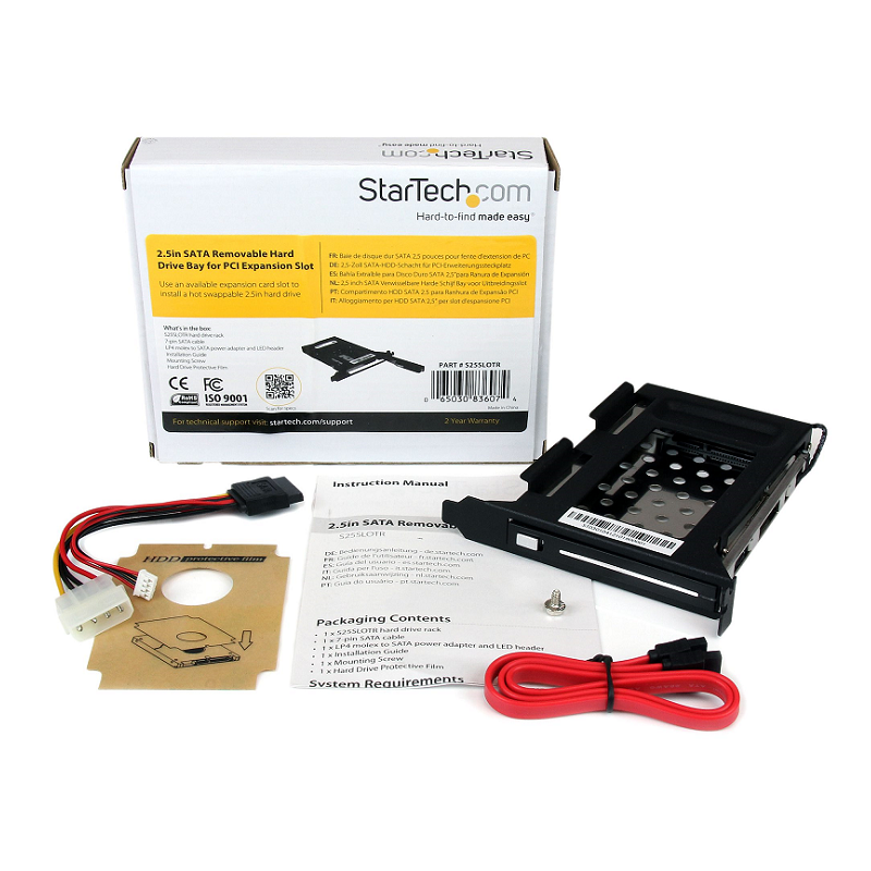 StarTech S25SLOTR 2.5in SATA Removable Hard Drive Bay for PC Expansion Slot