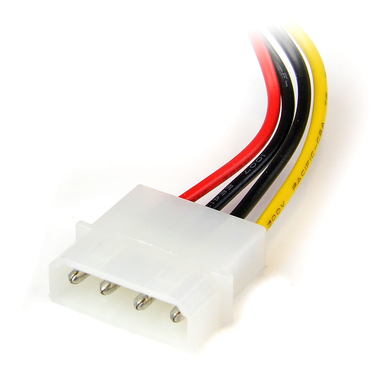StarTech SATAPOWADPL 6in 4 Pin LP4 to Left Angle SATA Power Cable Adapter