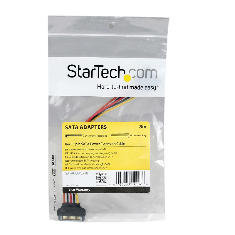 StarTech SATAPOWEXT8 8in 15 pin SATA Power Extension Cable