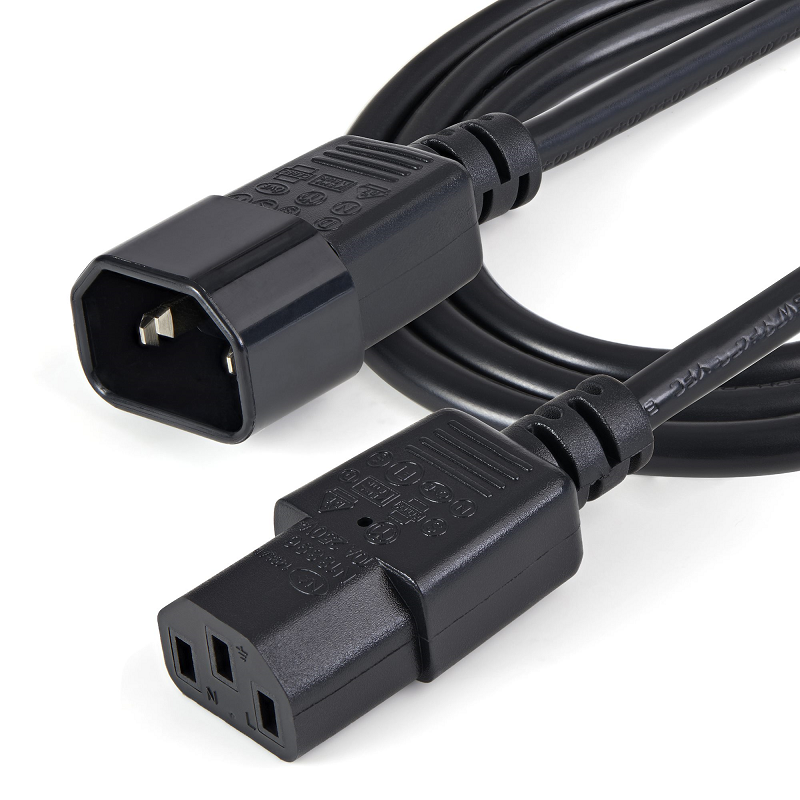 StarTech PXT1001M 1m Standard Computer Power Cord Extension - C14 to C13
