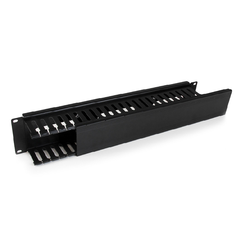 StarTech CMDUCT2U 2U Horizontal Finger Duct Rack Cable Management Panel with Cover