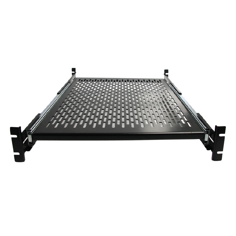StarTech UNISLDSHF19 2U Adjustable Mounting Depth Vented Sliding Rack Mount Shelf 22.7kg
