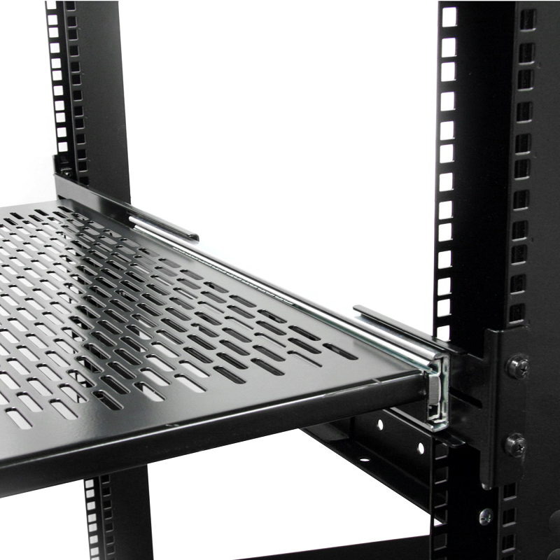 StarTech UNISLDSHF19 2U Adjustable Mounting Depth Vented Sliding Rack Mount Shelf 22.7kg
