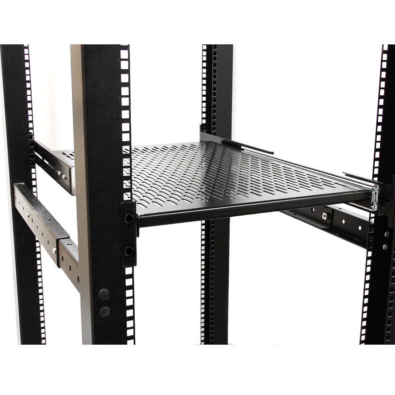 StarTech UNISLDSHF19 2U Adjustable Mounting Depth Vented Sliding Rack Mount Shelf 22.7kg