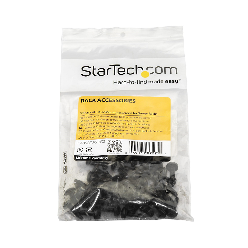 StarTech CABSCRWS1032 Server Rack Screws - 10-32 Screws - 50 Pack
