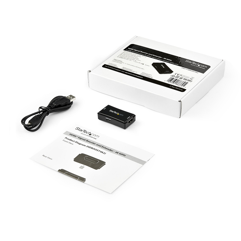 StarTech HDBOOST4K2 45 ft. (14 m) HDMI Signal Booster - 4K 60Hz