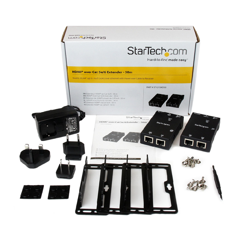 StarTech ST121SHD50 HDMI Over CAT5e/CAT6 Extender with Power Over Cable - 165 ft (50m)
