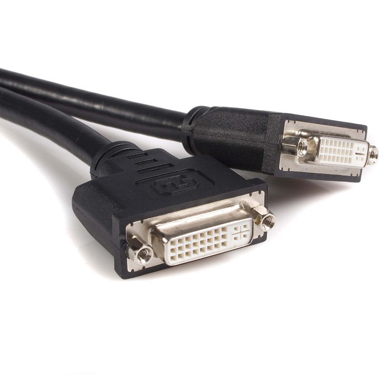 StarTech DMSDVIDVI1 8in LFH 59 Male to Dual Female DVI I DMS 59 Cable