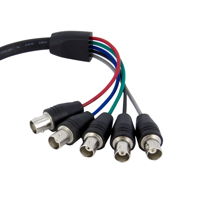 StarTech VGABNCMF1 1 ft Coax HD15 VGA to 5 BNC RGBHV Monitor Cable - M/F