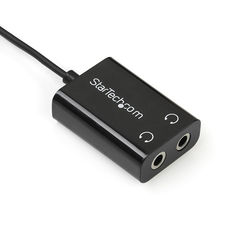 StarTech MUY1MFFADP Black Slim Mini Jack Headphone Splitter Cable Adapter 3.5mm-2x3.5mm