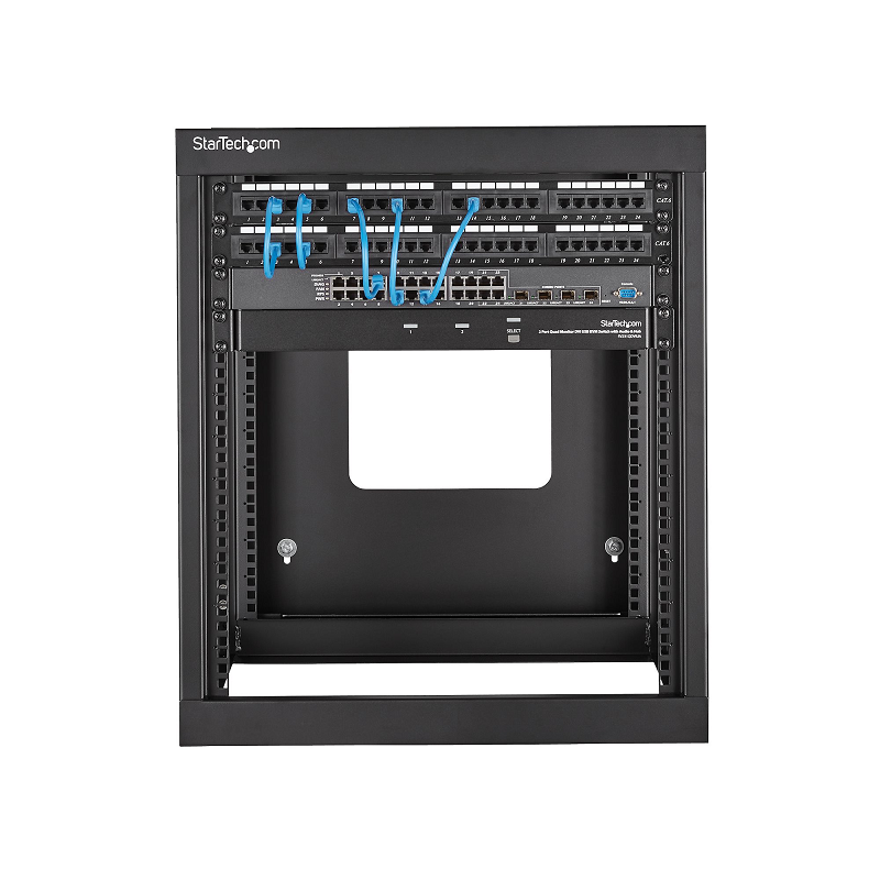 StarTech RK1219WALLOH 12U Hinged Open Frame Wall-Mount Server Rack - 22 in. Deep