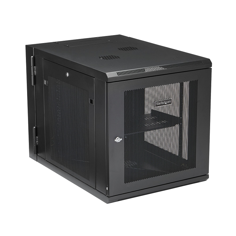 StarTech RK1232WALHM 12U 19 inch Wall Mount Network Cabinet 4 Post 24 inch Deep Hinged