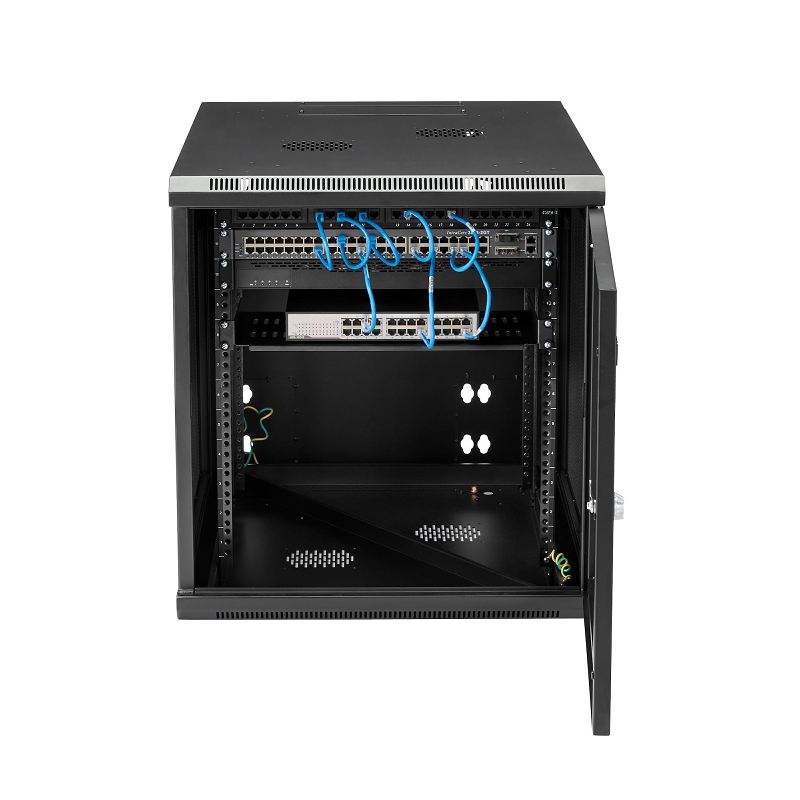 StarTech RK1232WALHM 12U 19 inch Wall Mount Network Cabinet 4 Post 24 inch Deep Hinged
