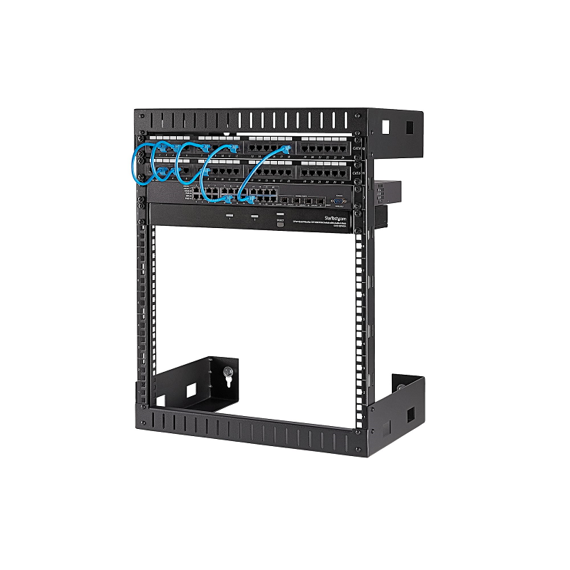StarTech RK12WALLO 12U 19 inch Wall Mount Network Rack - 12 inch Deep 2 Post Open Frame Rack