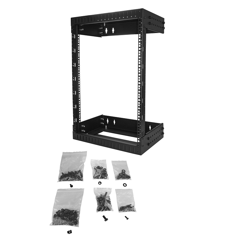 StarTech RK15WALLOA 15U 19 inch Wall Mount Network Rack - Adjustable Depth 12-20 inch 2 Post Rack