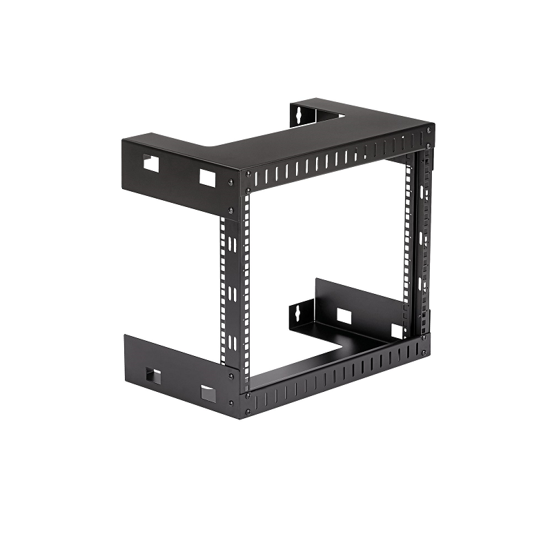 StarTech RK812WALLO 8U 19 inch Wall Mount Network 12 inch Deep 2 Post Open Frame Server Room Rack