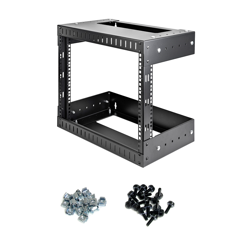 StarTech RK812WALLOA 8U 19 inch Wall Mount Network Rack Adj. 12-20 inch 2 Post Server Room Rack