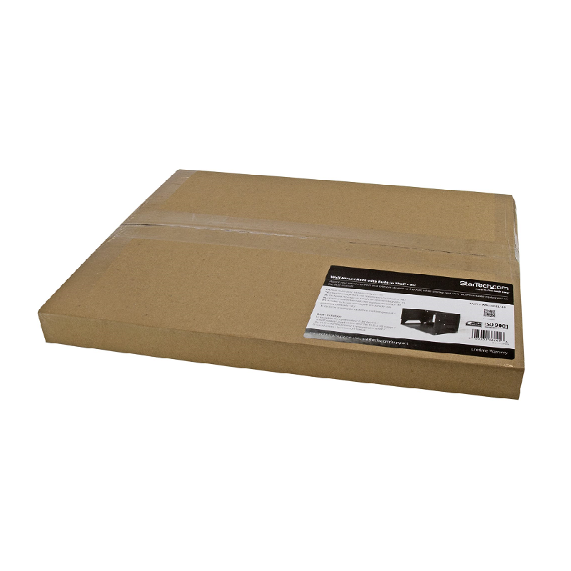 StarTech WALLSHELF4U Wall-Mount Server Rack with Built-in Shelf - Solid Steel - 4U