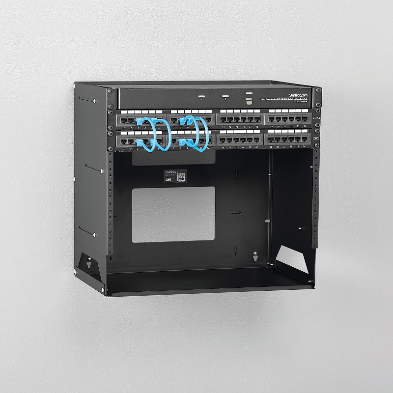StarTech WALLSHELF8U Wall-Mount Server Rack with Built-in Shelf - Solid Steel - 8U