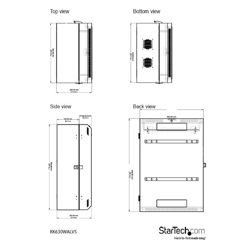 StarTech RK630WALVS 6U Vertical Server Cabinet - 30 in. Deep