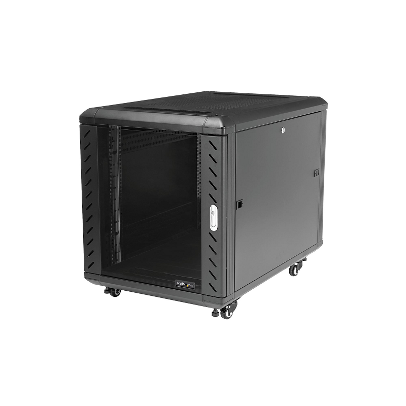 StarTech RK1236BKF 12U Knock-Down Server Rack Cabinet with Casters - 29 in. Deep