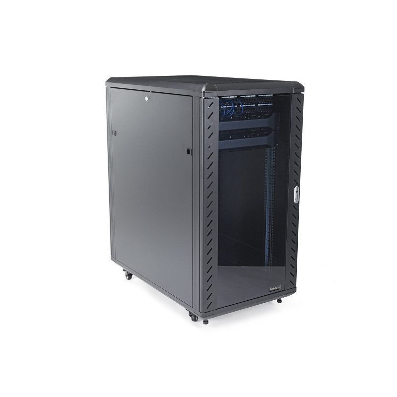 StarTech RK2236BKF 22U 36in Knock-Down Server Rack Cabinet with Casters