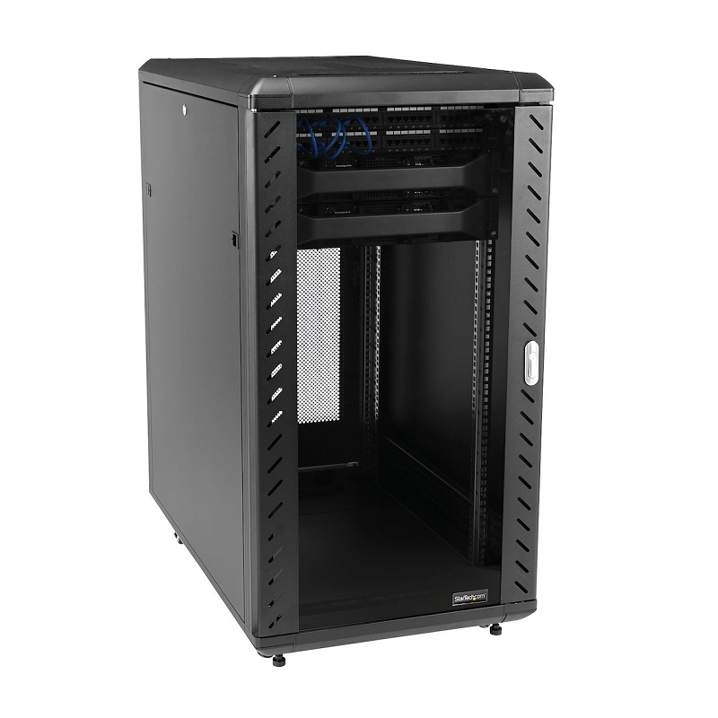 StarTech RK2236BKF 22U 36in Knock-Down Server Rack Cabinet with Casters