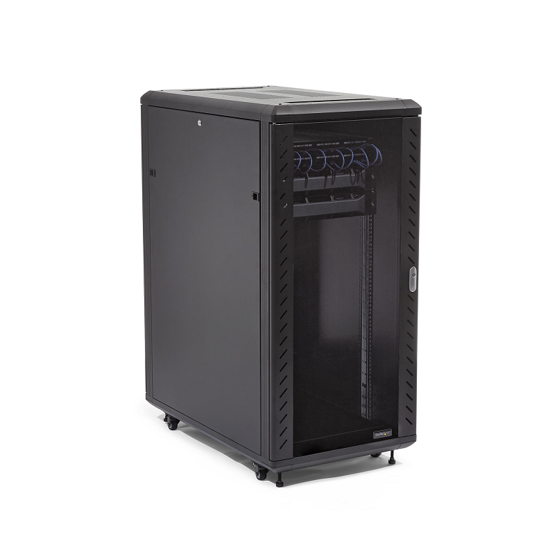 StarTech RK2536BKF 25U 36in Knock-Down Server Rack Cabinet with Casters