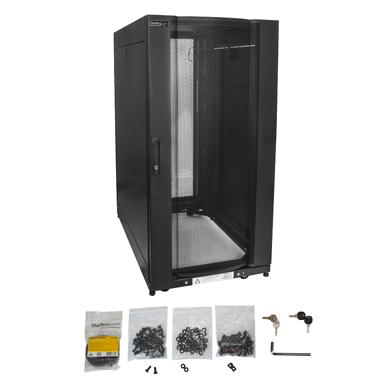 StarTech RK2537BKM 25U Server Rack Cabinet - 4 Post Adj. Depth 7-35 inch Vented Enclosure