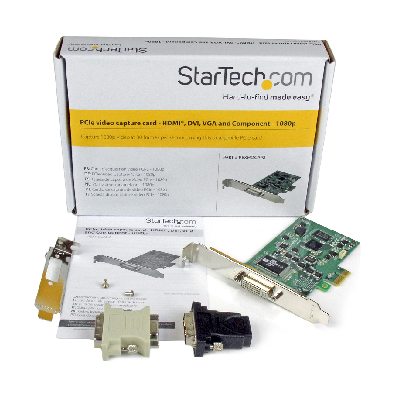 StarTech PEXHDCAP2 High-Definition PCIe Capture Card - HDMI VGA DVI & Component - 1080P