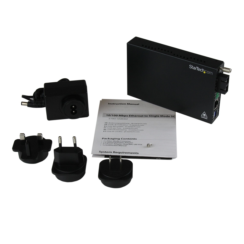 StarTech ET90110SM302 10/100 Mbps Single Mode Fiber Media Converter SC 30 km
